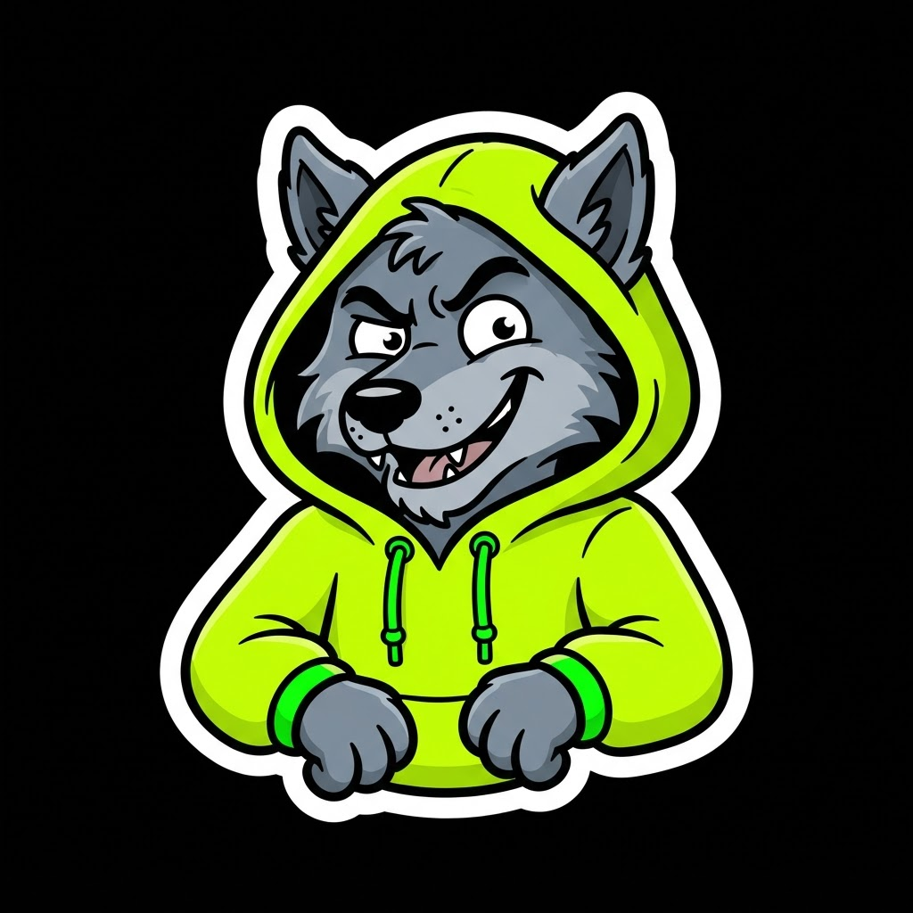 The Hooded Wolf mascot